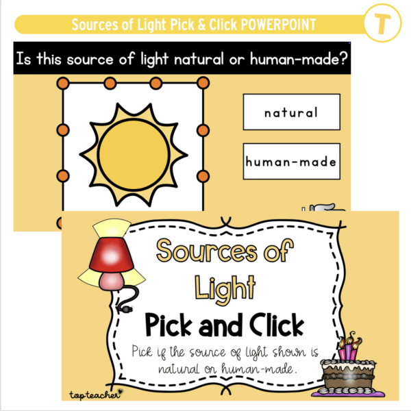 Sources of Light Pick & Click POWERPOINT - Image 2
